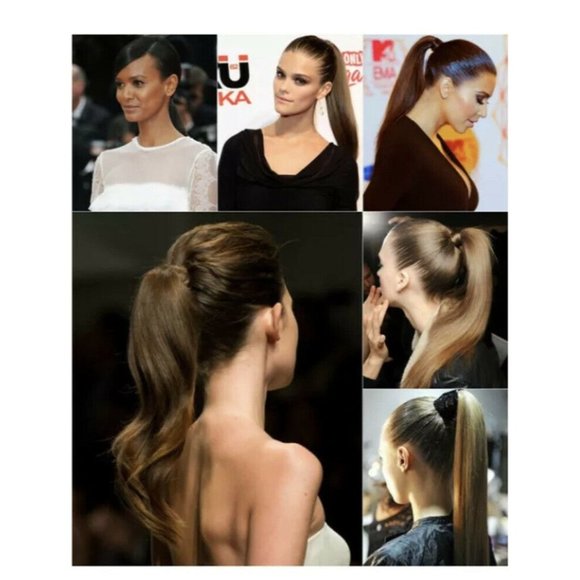 Ponytail Wrap Around Hair Piece Long Straight 22 Inch MMZ-22 Color 2 - Picture 7 of 12